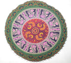 CRAFT KALA Large Round Bohemian Floor Pillow Pouf Cover Mandala Meditation Room Pillow Cover for Adults Boho Seating Poufs Cushion Cover for Kids Playroom Multi 6 Color 32" Round