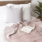 DII Rustic Farmhouse Double Diamond Woven Throw, 50x60, Cinnamon