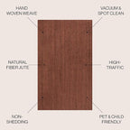 JONATHAN Y Pata Hand Woven Chunky Jute Terracotta Indoor Area Rug, 8x10, Bohemian, Rustic, Cottage, Easy-Cleaning for Living Room, Bedroom, Kitchen, Non-Shedding (NRF102F-8)