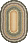 SAFAVIEH Washable Rug Outdoor Braided Collection - 6' x 8' Oval, Multi, Handmade & Reversible, Non-Shedding & Easy to Clean, Ideal for Patio, Backyard, Mudroom (BRD308A)