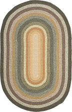 SAFAVIEH Washable Rug Outdoor Braided Collection - 6' x 8' Oval, Multi, Handmade & Reversible, Non-Shedding & Easy to Clean, Ideal for Patio, Backyard, Mudroom (BRD308A)