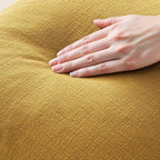 MIULEE Decorative Lumbar Throw Pillow Covers Neutral Linen Fringe Throw Pillows Set of 2 Mustard Yellow Boho Farmhouse Cushion Covers for Couch Sofa Bed Living Room Spring Home Decor 12x20 Inch