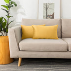 NiNi ALL Decorative Throw Pillow Covers Velvet 12x20 Inch Pack of 2 Yellow Cushion Covers Soft for Couch Sofa Bedroom Living Room Outdoor