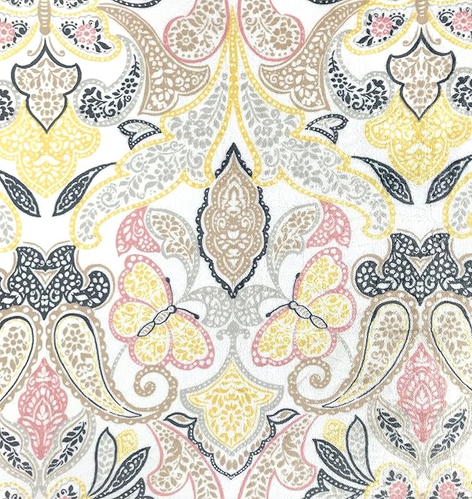 Serafina Home Throw Blanket: Velvelty Soft, Durable Fleece Accent for Bed or Couch (Yellow Paisley, 50 x 70 inches)