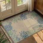 LIVEBOX Easy Jute 28''x43'' Front Porch Rug, Outdoor Non Slip Washable Kitchen Rug Modern Coastal Animal Area Rugs Floor Hello Welcome Door Mat Carpet for Entryway Porch Doorway(Blue 28''x43'')