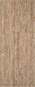 SAFAVIEH Natural Fiber Collection Runner Rug - 2'6" x 16', Natural & Ivory, Handmade Jute, Farmhouse Style, Chunky Textured Thick Pile (NF447N)