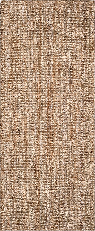 SAFAVIEH Natural Fiber Collection Runner Rug - 2'6" x 10', Natural & Ivory, Handmade Jute, Farmhouse Style, Chunky Textured Thick Pile (NF447N)