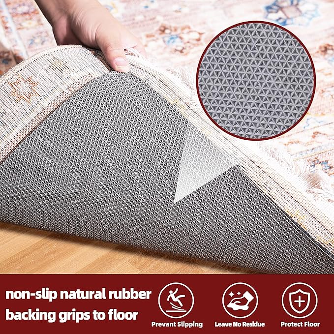 BAGAIL Felt and Natural Rubber Backing Rug Pads 1/4” Thick, 2 x 6 Ft Non Slip Carpet Gripper Keep Rugs in Place, Under Area Rug Protective Cushioned Pads, Carpet Runners, Hardwood Floors Protection