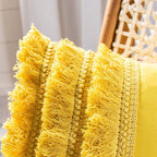 Safavieh Home Collection Grema Boho 16-inch Yellow Fringe Decorative Accent Pillow PLS7142C-1616