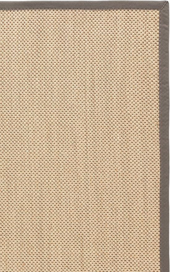 SAFAVIEH Natural Fiber Collection Runner Rug - 2'6" x 8', Maize & Grey, Sisal, Woven Design with Border (NF141G)