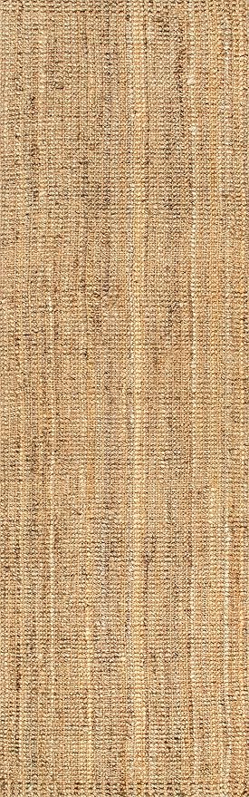 Nuloom Ashli Hand Woven, Natural, 2'6" x 10', Farmhouse, Jute, Soft and Textured, High Traffic, Stain Resistant, Easy Clean, Durable Area Rug for Bedroom, Living Room, Dining, Den, Foyer, Entryway