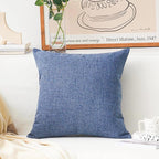 Home Brilliant Lined Linen 24x24 Throw Pillow Cover Burlap Euro Pillow Sham Cover Large Pillowcase for Bedroom Couch Patio, 24 inch(60x60cm), Navy Blue