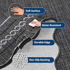 Garvee Scalloped Washable 8x10 Rugs for Living Room Non Slip Throw Rugs Large Bedroom Rug Modern Low Pile Non Shedding Stain Resistant Carpet for Dining Room Office Classroom, 8'x10' Dark Grey