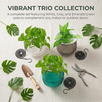 3 Pack Self Watering Hanging Planters, 6.5 Inch Hanging Flower Pot with Drainage Hole, Plastic Hanging Basket with 3 Hooks Chains, Plant Hanger for Indoor Outdoor Plants, Herbs (3 Colors)