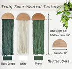 Induslyfe Macrame Wall Hanging 3 pcs Tapestry Woven Boho Home Chic Wall decor Bohemian Geometric Art Decor Bedroom Nursery Apartment Dorm Decoration Minimalistic Sage Green gift Birthday Xmas
