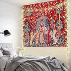 FEASRT Princess European Royal Tapestry, 90x84 Inches Soft Flannelette, Medieval Maiden Wall Blanket