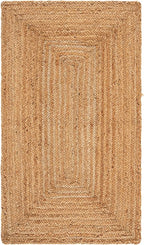 SAFAVIEH Area Rug 2x3 - Cape Cod Collection - Natural Brown, Handmade Braided Flat Weave Jute (CAP252A)