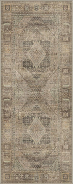 GENIMO Runner Rug 2x7 Non Slip Machine Washable Hallway Runner Vintage Rug, Low Pile Lightweight Rugs for Entryway, Hallway, Kitchen and Corridor, Chestnut Brown