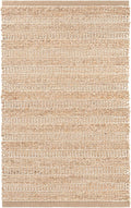 Dash & Albert Simba Ivory Handwoven Jute Rug, 4 X 6 Feet, Ivory Solid Pattern