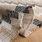 SAFAVIEH Natural Fiber Collection Runner Rug - 2'3" x 9', Natural & Black, Handmade Boho Southwestern Fringe Jute, Ideal for High Traffic Areas in Living Room, Bedroom (NFB401A)