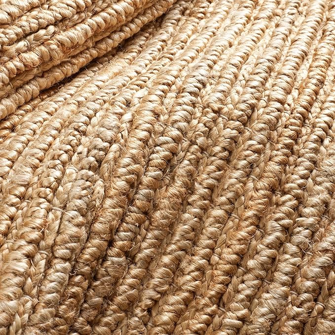 Dash & Albert Dunes Natural Handwoven Jute Rug, 7.5 X 9.5 Feet, Tan Solid Pattern