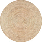 Jute Rug 3ft Round Area Rug Hand Woven Jute Beige Braided Boho Rug for Living Room Outdoor Bedroom Kitchen Entryway Farmhouse Hallway, Rustic Vintage Natural Reversible Floor Rugs: Natural