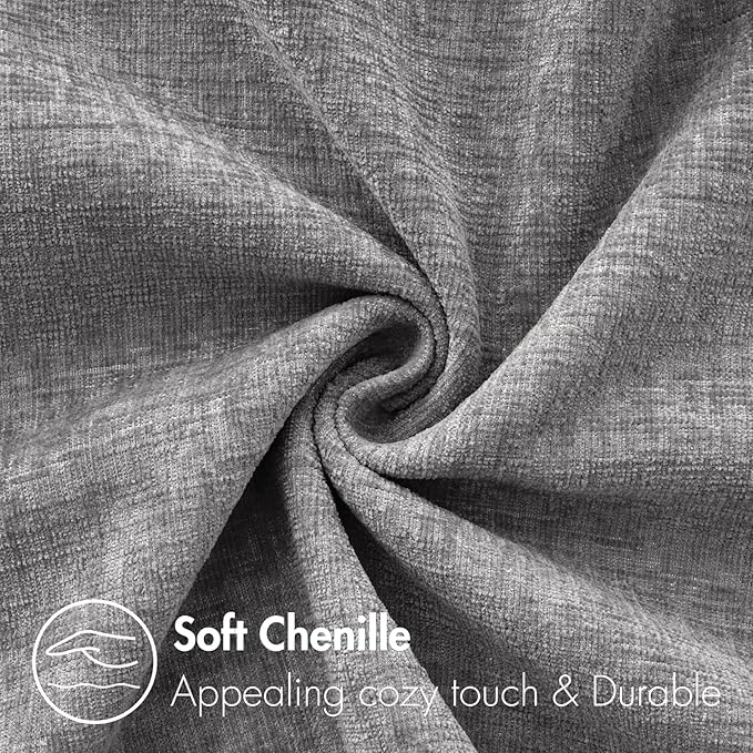 MIULEE Pack of 2 Dark Gray Throw Pillow Covers 16x16 Inch Soft Chenille Pillow Covers for Sofa Living Room Couch Solid Dyed Cases