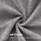 MIULEE Pack of 2 Dark Gray Throw Pillow Covers 16x16 Inch Soft Chenille Pillow Covers for Sofa Living Room Couch Solid Dyed Cases