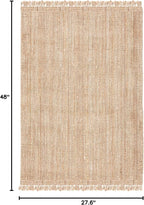 SAFAVIEH Natural Fiber Collection 2' 3" x 4' Natural NF809A Handmade Woven Fringe Jute Entryway Living Room Foyer Bedroom Accent Rug