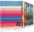Benevolence LA Authentic Handwoven Mexican Blanket | Yoga Blankets, Outdoor, Picnic, Beach, Camping | Equestrian Saddle | Serape 50x70 inches - Coral, Pack of 1