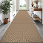 EARTHALL Runner Rug 3x18 Ft Washable Runners for Hallways Extra Long Woven Non Slip Entryway Runner Braided Kitchen Runner Indoor Outdoor Carpet Runners for Hotels, Officel, Stair, Orange/Tan/Brown