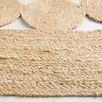SAFAVIEH Area Rug 5' Round - Natural Fiber Collection - Ivory, Handmade Jute, Boho Farmhouse Braided Design (NF364B)