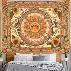 Accnicc Yellow Sun Tapestry Boho Floral Sunflower Plant Wall Tapestry for Bedroom Aesthetic Vintage Flower Celestial Large Tapestries Wall Hanging for Dorm Living Room Decor 80 x 60 Inch