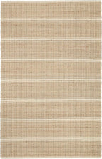 Dash and Albert Arbor Jute Area Rug - 7.5 X 9.5 Ivory Stripe Handwoven Accent Rug - Durable, Eco-Friendly, High Traffic Area Kitchen, Hallway, Bedroom - Premium Luxury Hotel Quality Soft Breathable