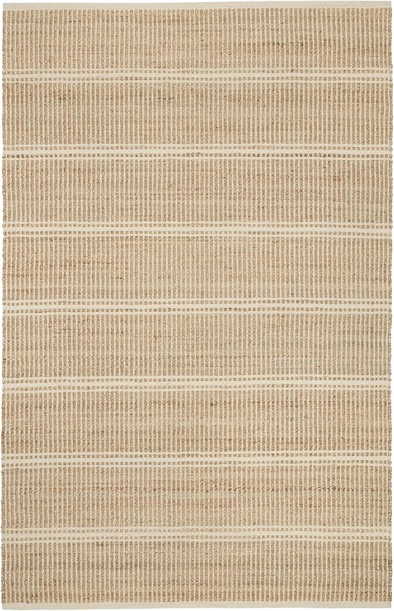 Dash & Albert Arbor Ivory Handwoven Jute Rug, 4 X 6 Feet, Ivory Stripe Pattern