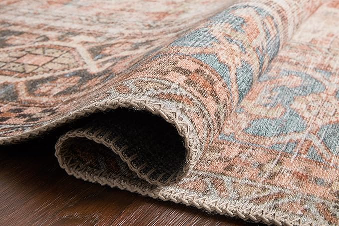 Loloi Loren Collection LQ-15 Terracotta/Sky 2'-3" x 3'-9" Accent Rug