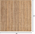 Unique Loom Braided Jute Collection Area Rug - Dhaka (4' 1" Square, Natural)