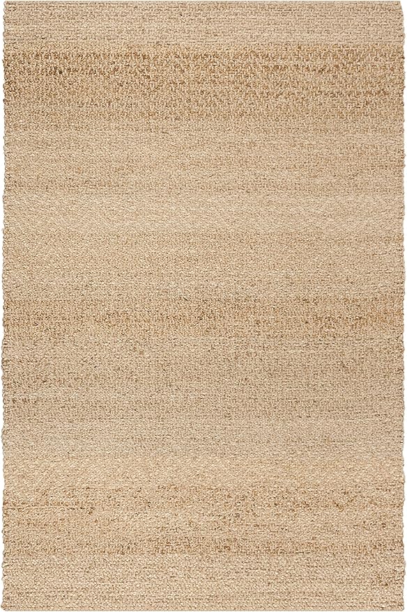 SAFAVIEH Natural Fiber Collection Area Rug - 5' Square, Natural, Handmade Farmhouse Fringe Jute, Ideal for High Traffic Areas in Living Room, Bedroom (NF731A)