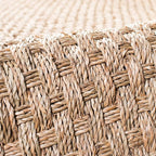 SAFAVIEH Area Rug 10' Round - Natural Fiber Collection - Large - Natural & Dark Grey, Seagrass, Basketweave Pattern with Border (NF114Q)