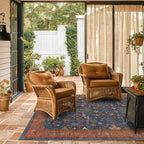 Navy Blue Area Rug 5x7 Living Room Rug - Machine Washable Rugs for Bedroom, Dining Room, Kitchen Floor, Small Office, Low Pile Non-Slip Rubber Backing & Stain Resistance