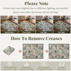 Washable 2'x3' Non Slip Rug Vintage Soft Low Pile Lightweight Small Area Rugs for High-Traffic Areas (Entryway, Kitchen, Hallway), Farmhouse Decor