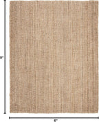SAFAVIEH Area Rug 6x9 - Natural Fiber Collection - Natural Brown, Handmade Jute, Farmhouse Style, Chunky Textured Thick Pile (NF447A)