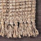 Nuloom Daniela Natural, 9'6" x 13'6", Handmade, Jute, Tassel, Soft and Textured, High Traffic, Stain Resistant, Easy Clean, Durable Area Rug for Bedroom, Living Room, Dining Space, Foyer, Entryway