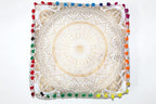 CRAFT KALA Gold Large Hippie Mandala Meditation Floor Ottoman Pillow Cushion Pouf Cover Square Poufs Bohemian Circle Floor Cushion Case Outdoor Fireplace Yoga Living Room Decor Cover 18" Square