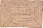 Ramanta Home Hand Woven Jute Braided Rug 2'x3' - Natural, Boho Reversible Floor Carpet for Living Room, Farmhouse Accent Rugs for Kitchen, Nursery, Kids Room, Bedroom, Patio - 24X36 Inch