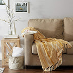 DII Braided Striped Throw, 50x60, Honey Gold