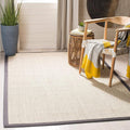 SAFAVIEH Area Rug 6x9 - Natural Fiber Collection - Marble & Dark Grey, Sisal, Woven Design with Border (NF143D)