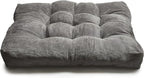 LANITI 24” Inch Extra Large Floor Cushions Tufted Floor Pillow for Adults Square Meditation Ultimate Comfort Oversized Pillows for Floor Cushion (Charcoal)