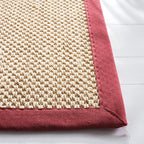 SAFAVIEH Natural Fiber Collection Area Rug - 2'6" x 4', Maize & Burgundy, Sisal, Woven Design with Border (NF141D)