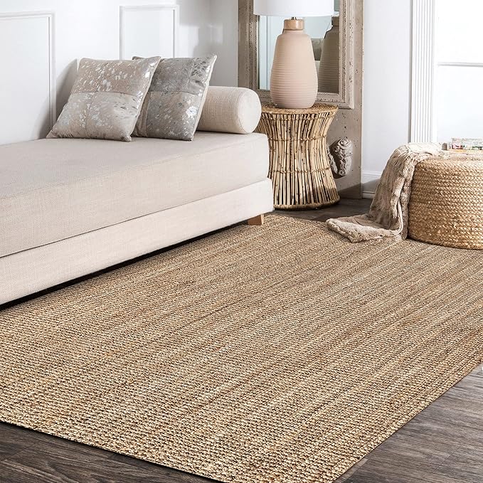 JONATHAN Y Pata Hand Woven Chunky Jute Natural Indoor Area Rug, 6x9, Bohemian, Rustic, Cottage, Easy-Cleaning for Living Room, Bedroom, Kitchen, Non-Shedding (NRF102A-6)